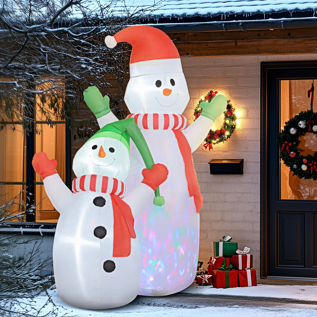 BowLift | SnowGlow Inflatable Snow Family – 240 cm Christmas Decoration with LED Lighting and Fan