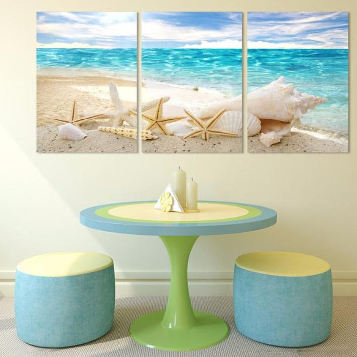 Sea Beach Shell View - Canvas Wall Art Painting | Bowlift