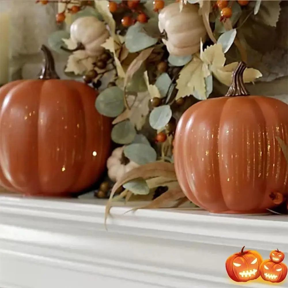 BowLift | Autumn Pumpkin LED Light | Star Design | 6-Hour Timer | Warm Cozy Glow