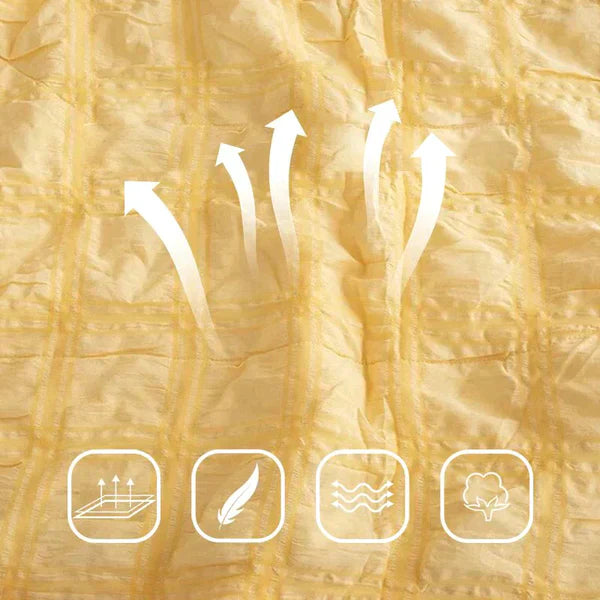 Icy Seersucker Summer Cool Quilt Lace 4-piece Set | Bowlift