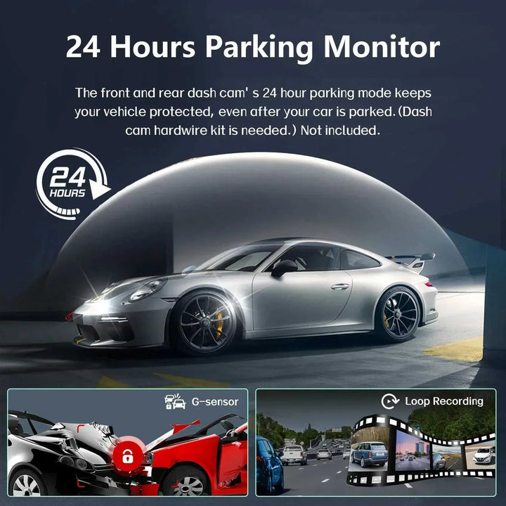BowLift | 360° Car Dashcam | DashGard Pro CX360 | Full HD Driving Recorder with Night Vision & Parking Monitor