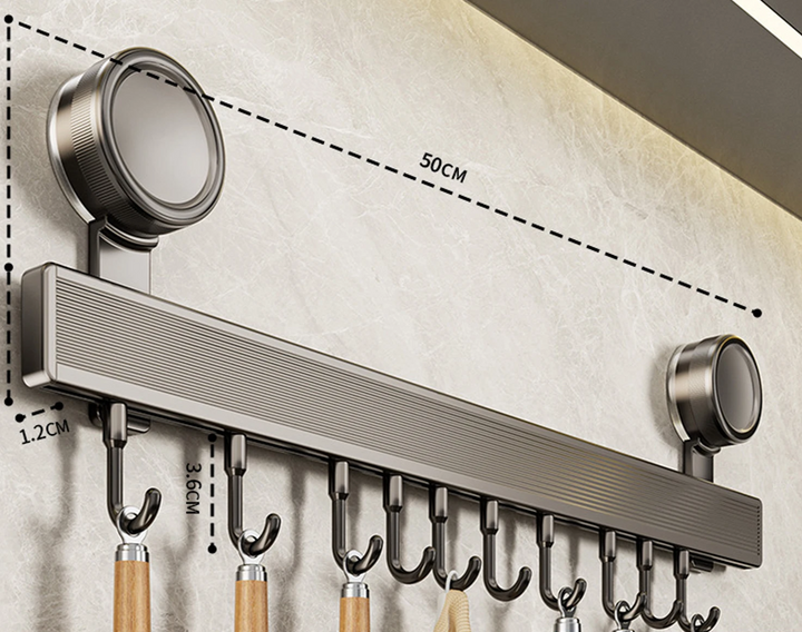 ChefSpace Kitchen Wall Hook Rail Bowlift