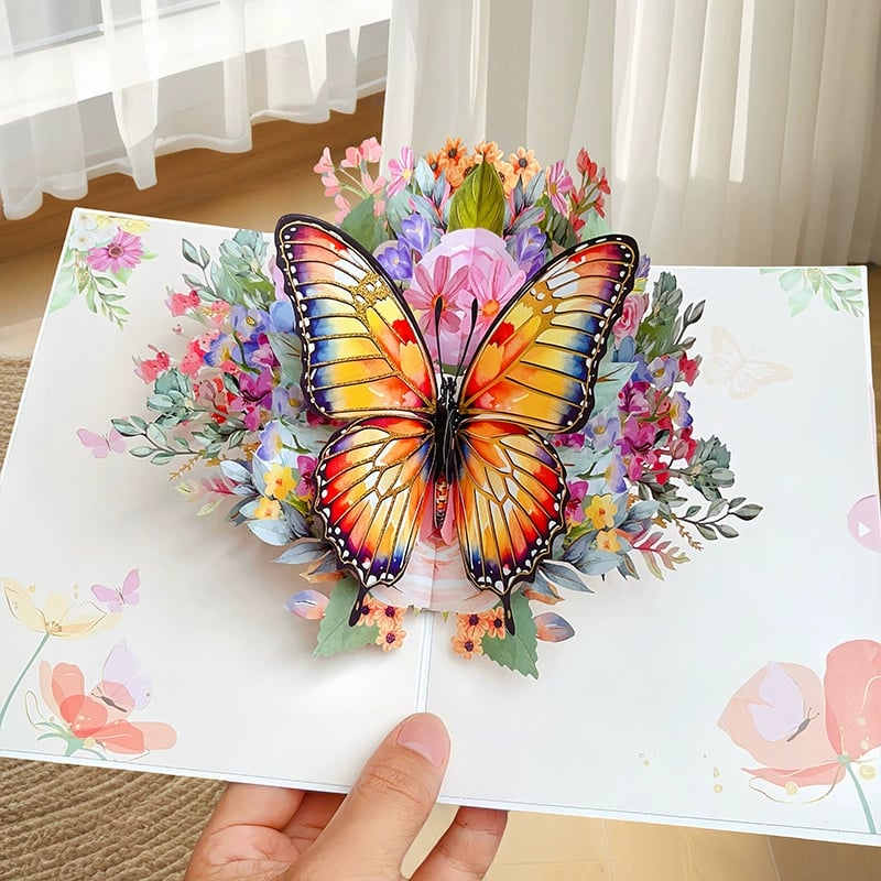 BowLift |  Vibrant 3D  Butterfly & Daisy Pop-Up Greeting Card