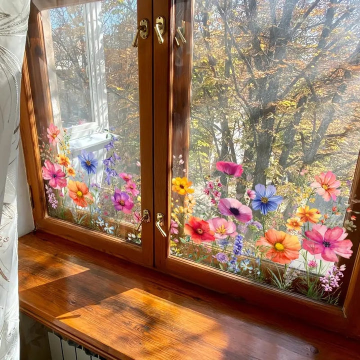 BowLift | 💐 Colorful Floral Bouquet Window Sticker 🖼️ (Removable without leaving marks)