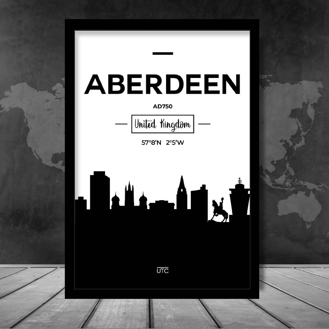 Aberdeen Scotland Skyline City View Print | Bowlift