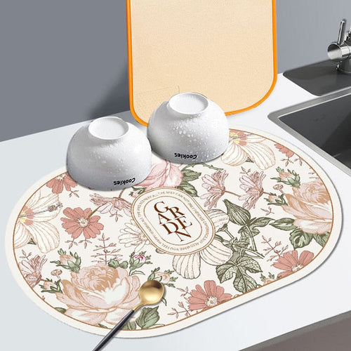 Absorbent Draining Pad Kitchen Countertop Absorbent Drying Mat | Bowlift