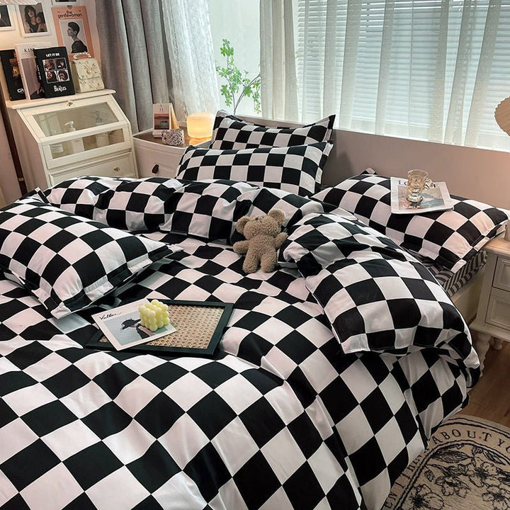 BowLift | Abstract Chessboard Single Bed Linen Set