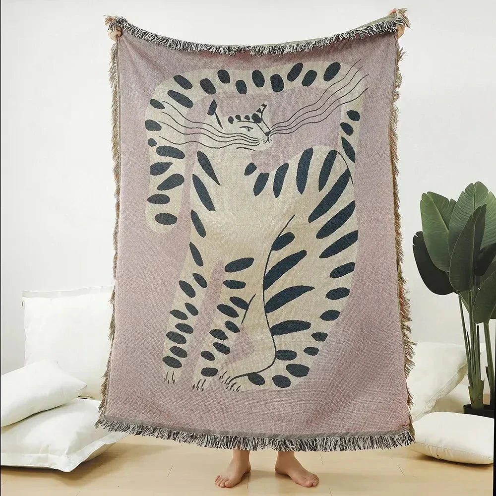 BowLift | Abstract Woven Wall Tapestry Throw Blanket