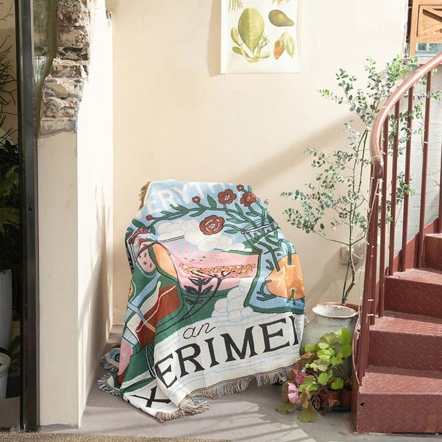 BowLift | Abstract Woven Wall Tapestry Throw Blanket