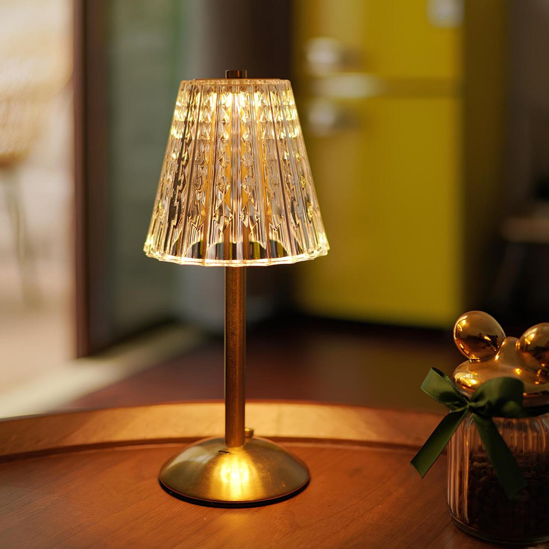 Golden Crystal Table Lamp - Aurora Luxe | Bowlift