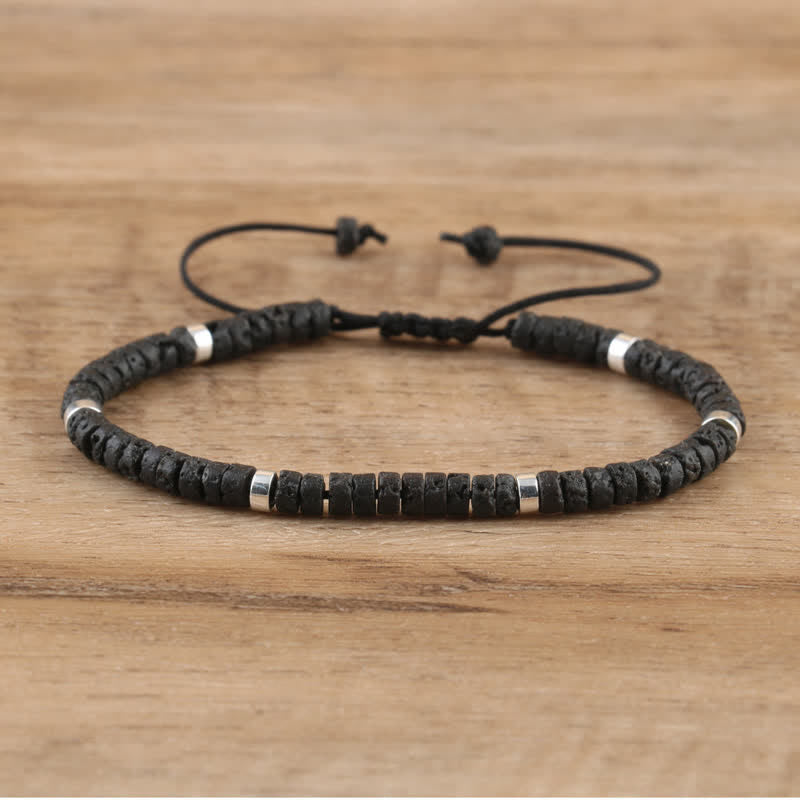 BowLift | Braided bracelet with 2.4 mm natural stone rollers – Seraphina