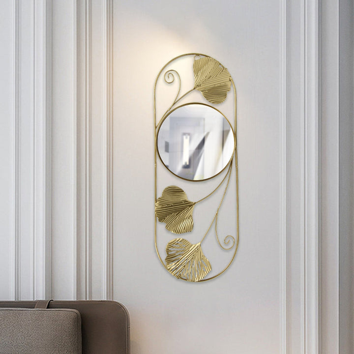 BowLift | Elegant Metal Ginkgo Leaf Wall Mirror