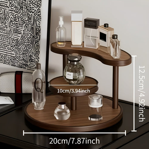 Rotating wooden makeup organizer - 3-tiered and staBowlifte | Practical storage for cosmetics | Bowlift