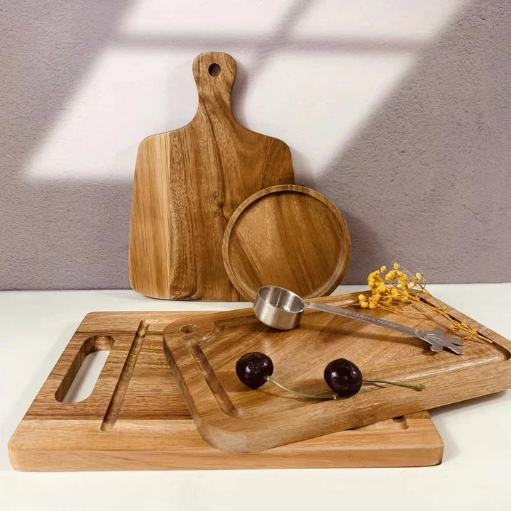 Acacia Wood Cutting Board With Handle Kitchen Chopping Board | Bowlift