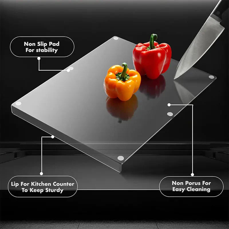 Acrylic Cutting Board with Counter Clear Acrylic Cutting Board for Kitchen | Bowlift