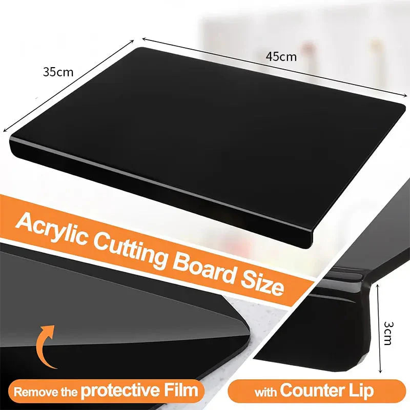 Acrylic Cutting Board with Counter Clear Acrylic Cutting Board for Kitchen | Bowlift