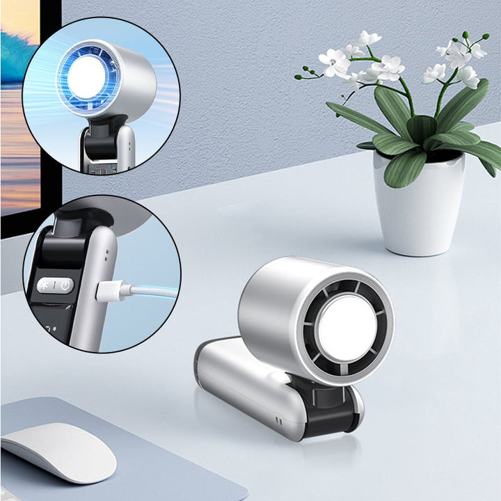 Folding Mini Handheld High-Speed USB Rechargeable Turbo Fan | Bowlift