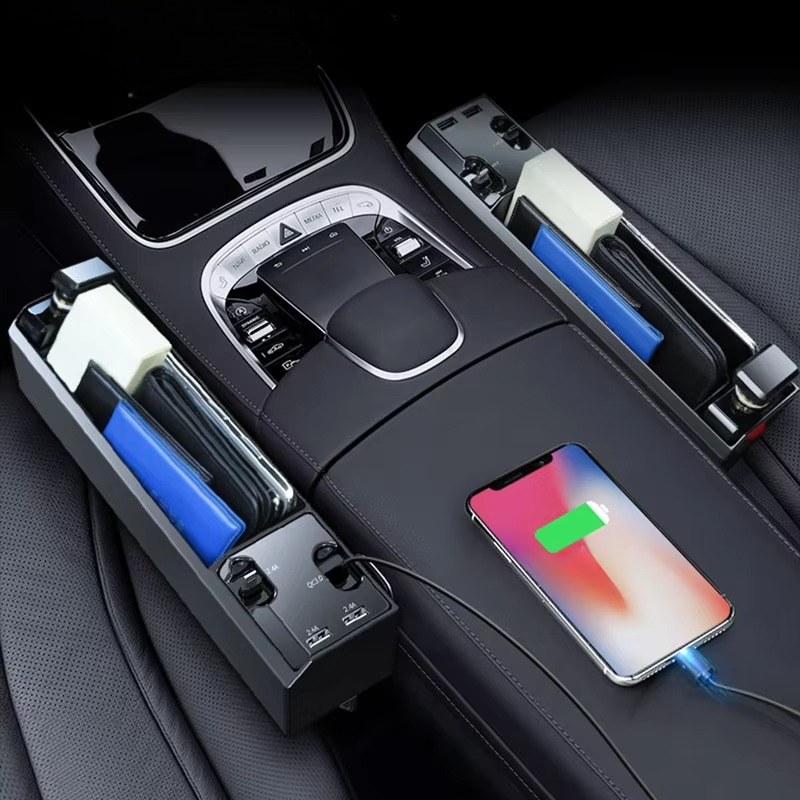 BowLift | Car Seat Gap Storage Box with Charging Cable