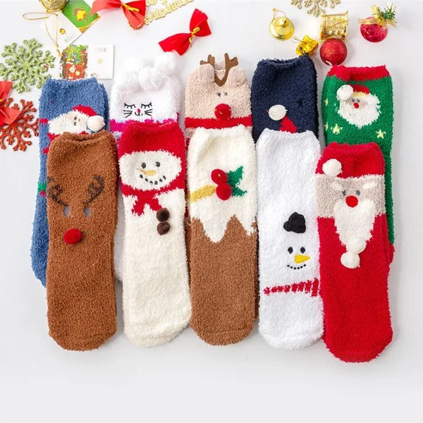 BowLift | MerryFeet Cozy Christmas Socks | Plush Coral Fleece | Warm Winter Gift Box