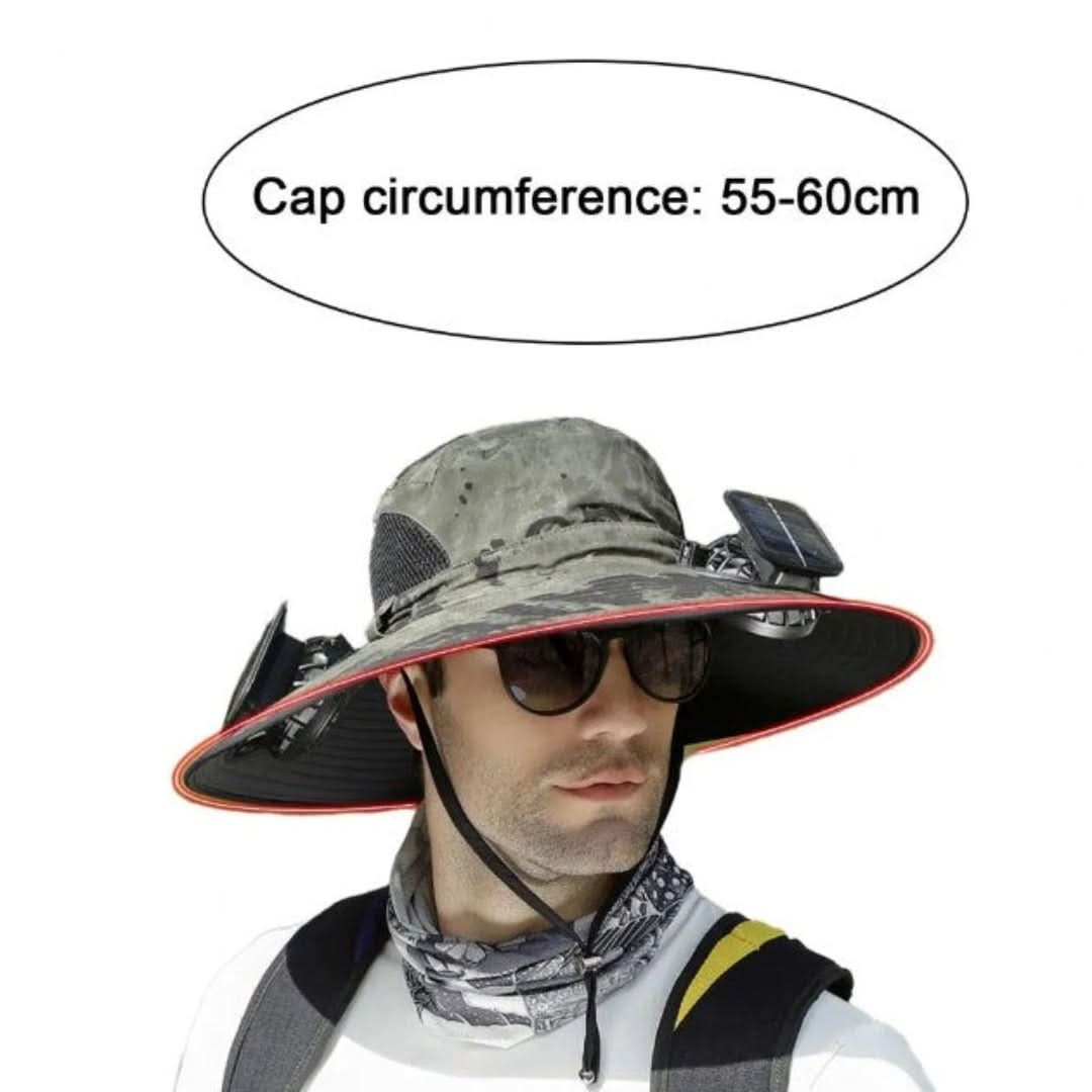 Solar Fan Fisherman's Hat - Solar Energy & USB Charging | Bowlift