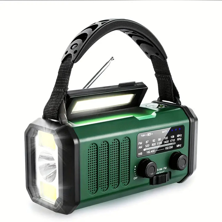 BowLift | Solar Emergency Radio with Power Bank – Hand Crank & LED Torch for Camping and Outdoor Use