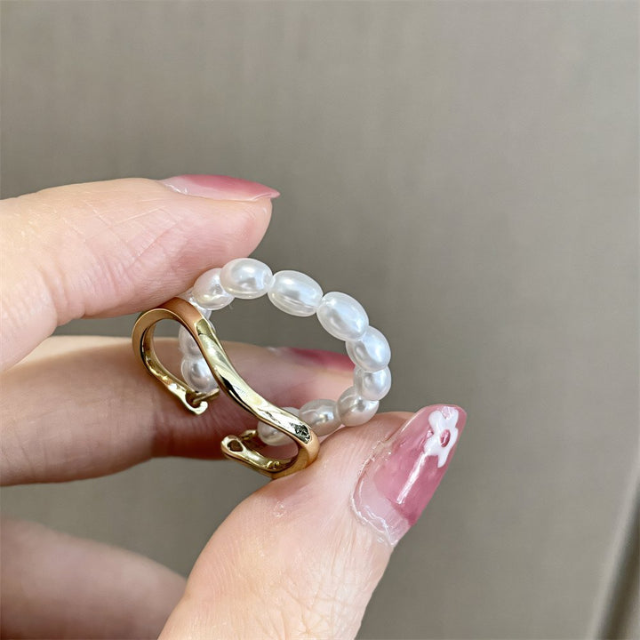 BowLift | Adjustable Layered Pearl Accented Ring