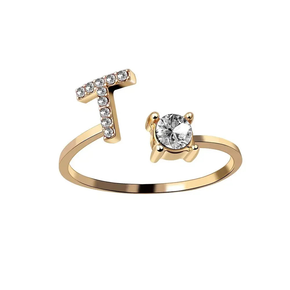 BowLift | Adjustable Dainty Diamond Letter Initial Ring