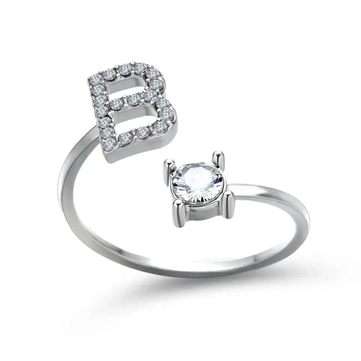 BowLift | Adjustable Dainty Diamond Letter Initial Ring