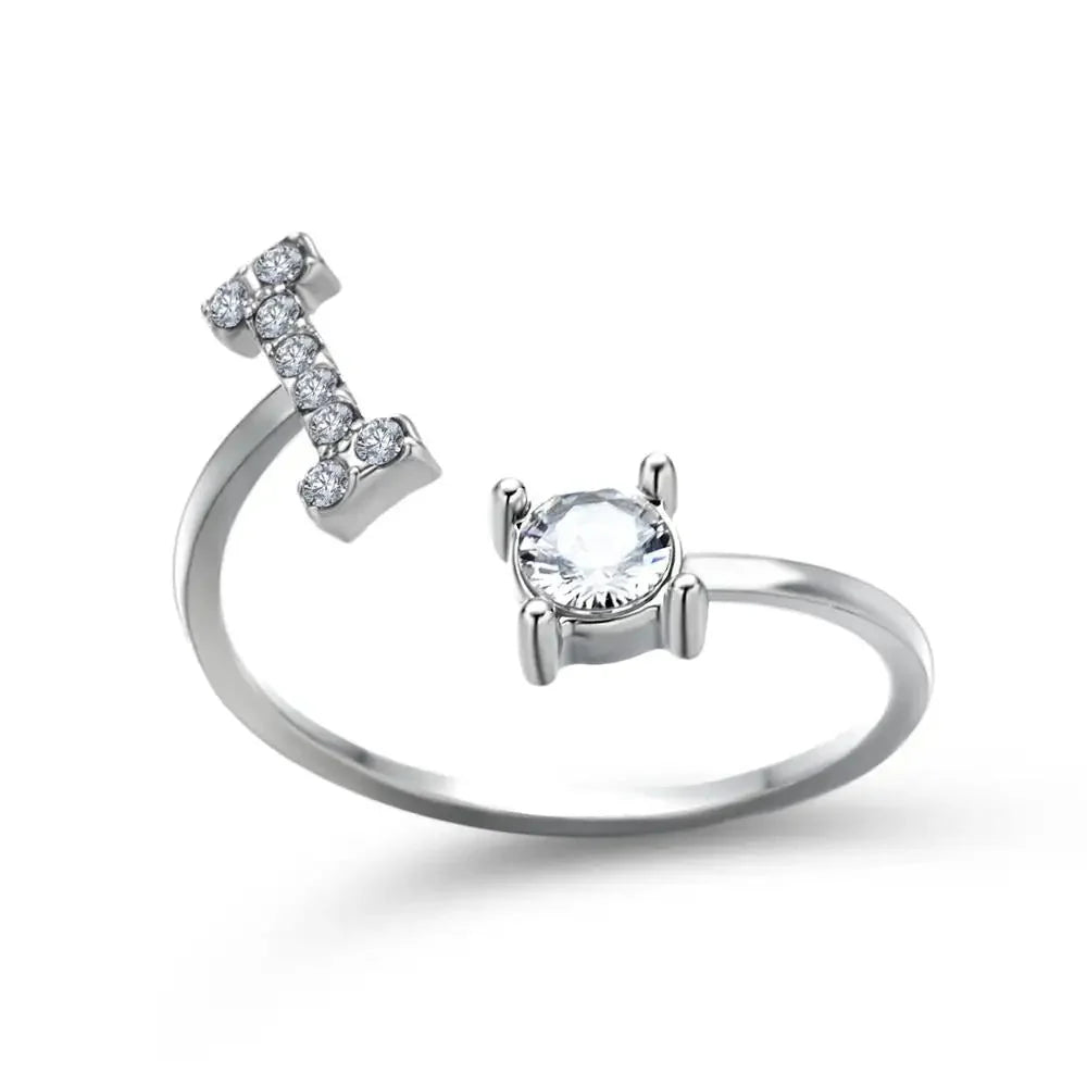 BowLift | Adjustable Dainty Diamond Letter Initial Ring