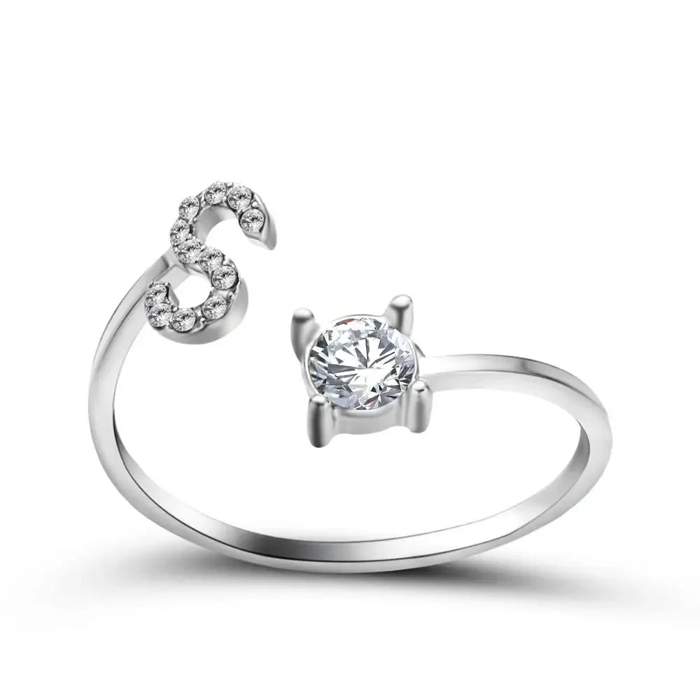 BowLift | Adjustable Dainty Diamond Letter Initial Ring