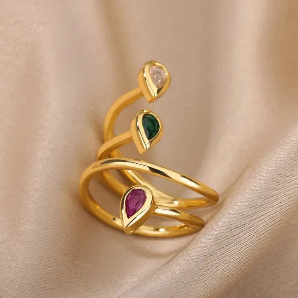 BowLift | Adjustable Multi-Color Water Drop Rings