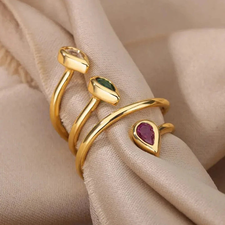BowLift | Adjustable Multi-Color Water Drop Rings