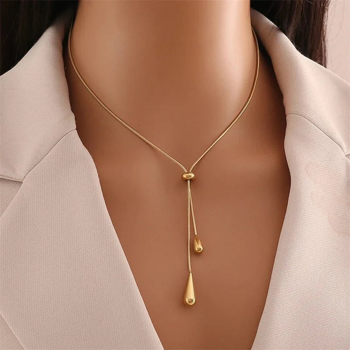 BowLift | Adjustable Pull Droplet Lariat Necklace and Earrings