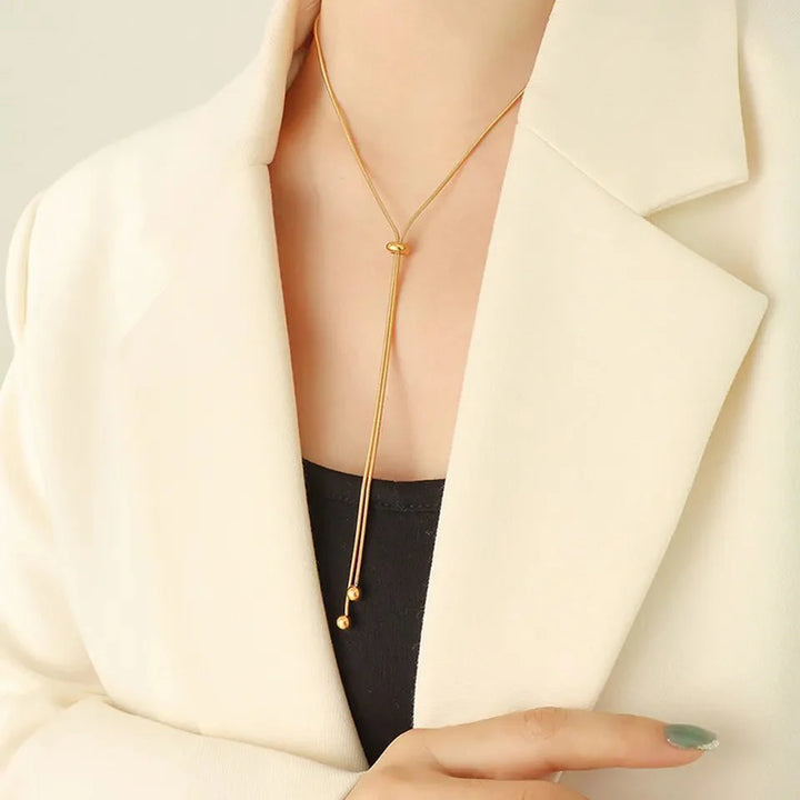 BowLift | Adjustable Snake Chain Lariat Necklace