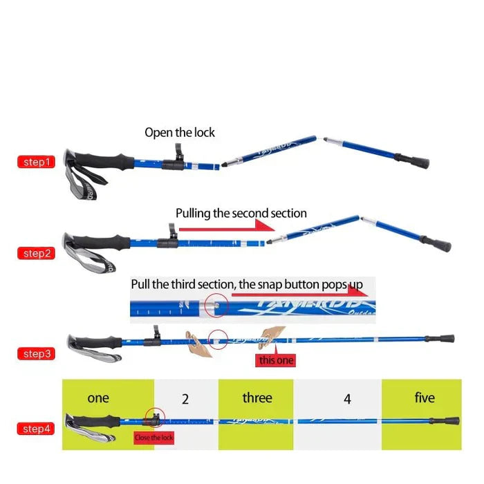 BowLift | Adjustable Trekking Poles - Folding Telescopic Rod