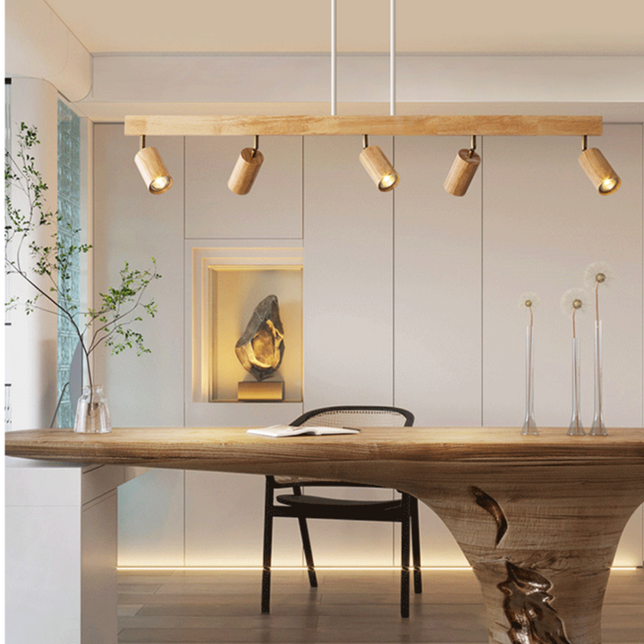 BowLift | EcoLux Adjustable Wooden Ceiling Spotlight with LED Bulb Included
