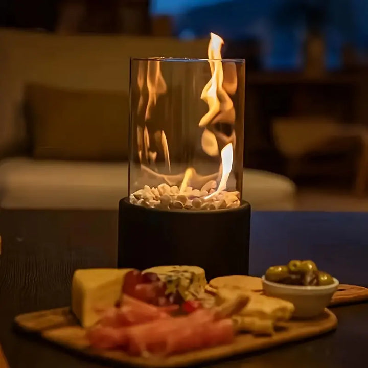 BowLift | Warmth without scent in an elegant, portable tabletop fireplace