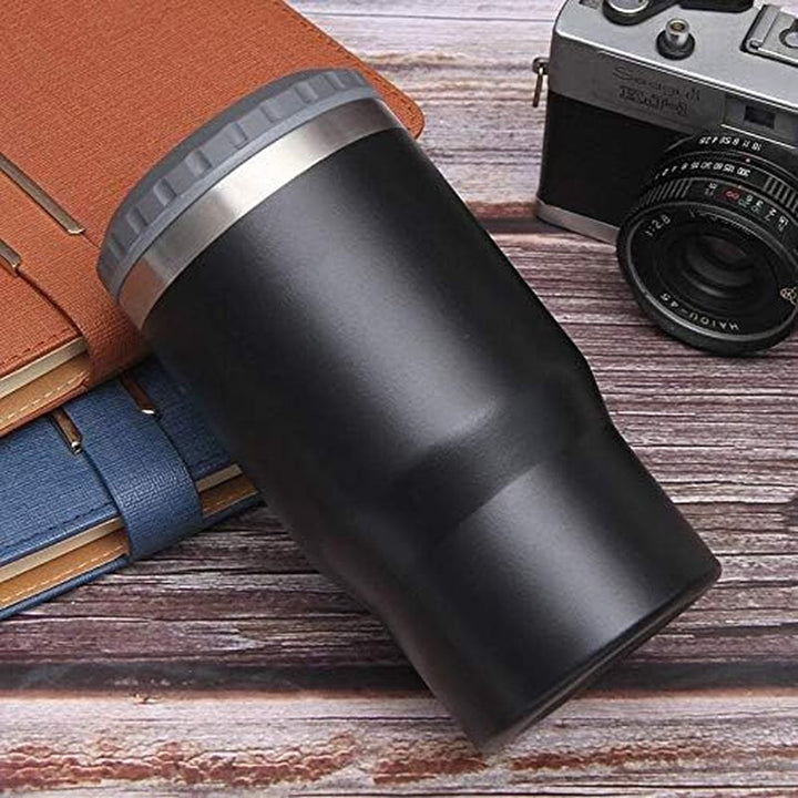 BowLift | 4 in 1 stainless steel can/bottle insulator, 14Oz two-way lid SUS insulated can cooler, beer bottle holder (Black)