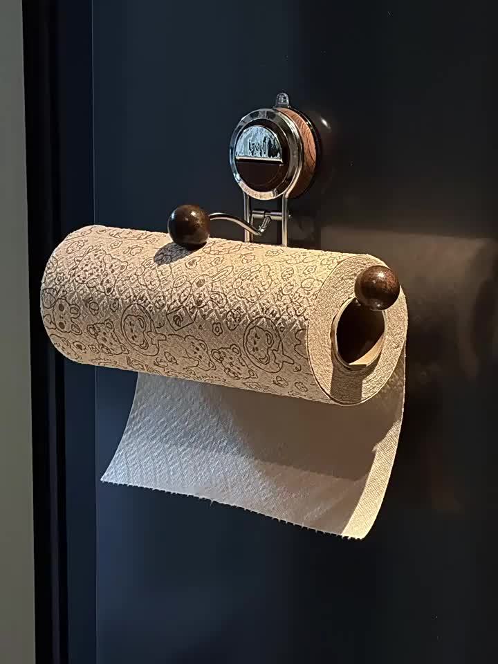 BowLift | KitchenGrip Roll Holder Stainless Steel Paper Towel Holder with Suction Cup