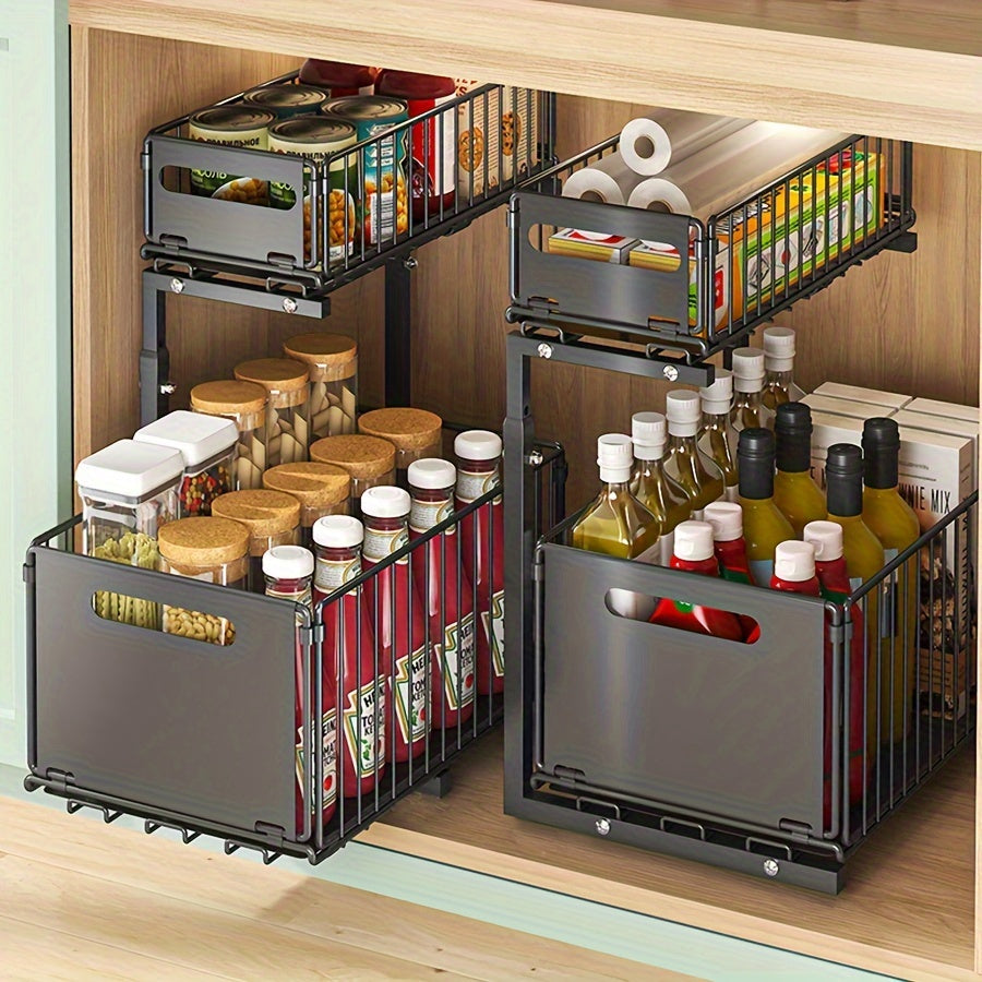 Pull-out Under-Cabinet Organizer 2 Levels | Bowlift