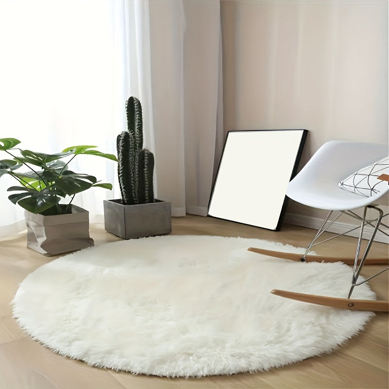 Cozy round plush rug – Ultra-soft rug for living room & bedroom | Bowlift