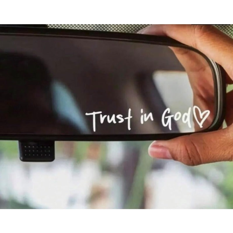 BowLift | “Trust in God” Rear-View Mirror Decal