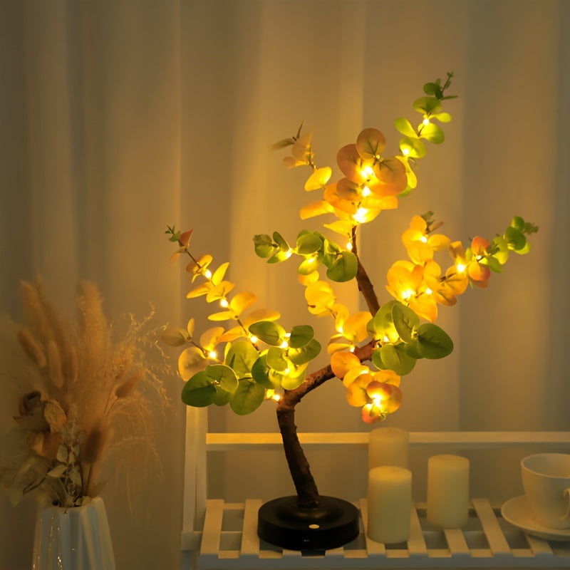 EucalyptusGlow Tree - LED Bonsai Lamp with Rechargeable Drive Bowlift