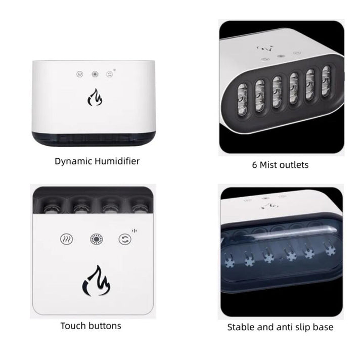 BowLift | Airmist Pro – Ultrasonic Humidifier with LED Light & 6 Nozzles