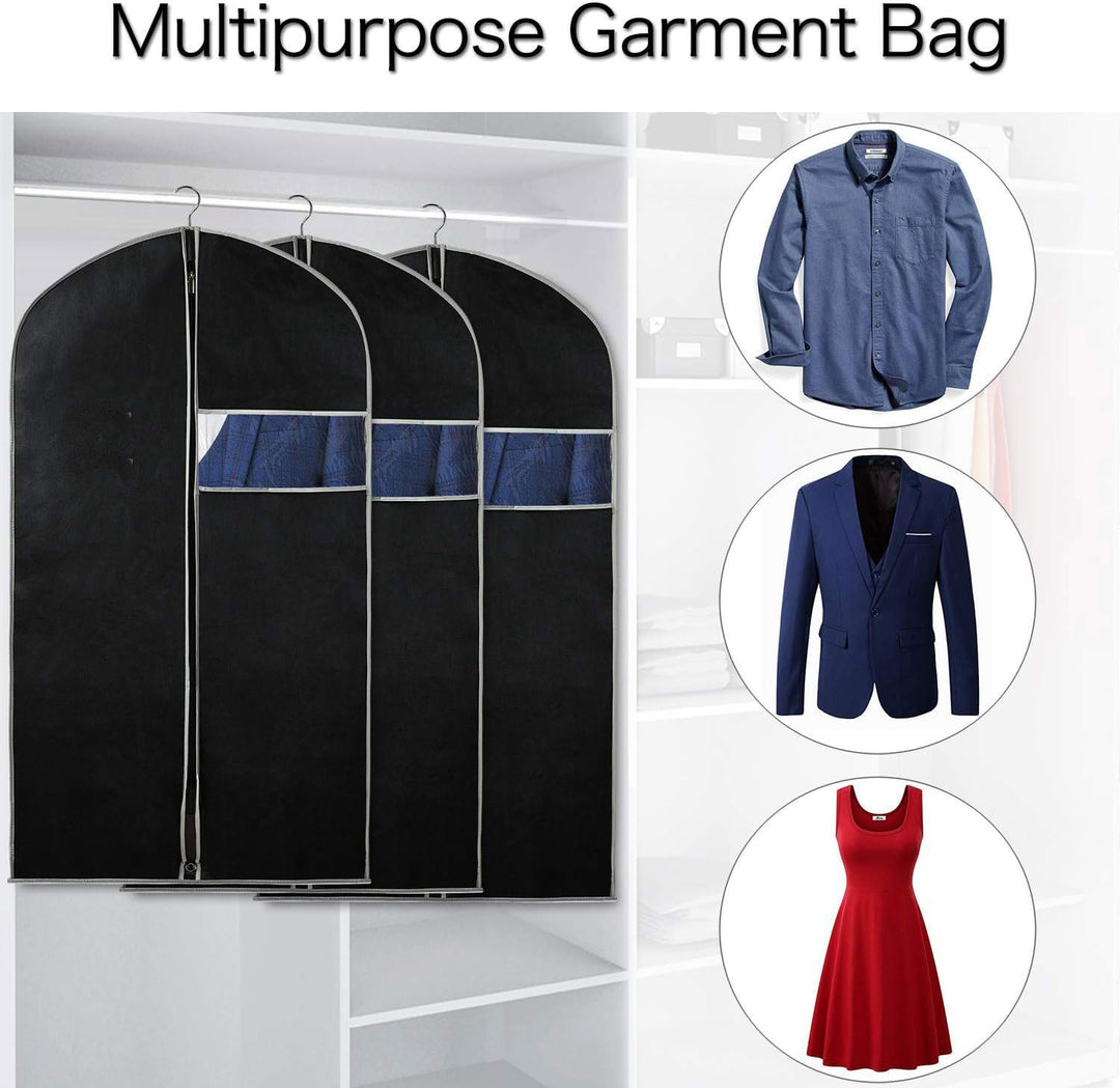 BowLift | Breathable garment cover set – 5-pack garment storage covers with window (1+1 FREE)