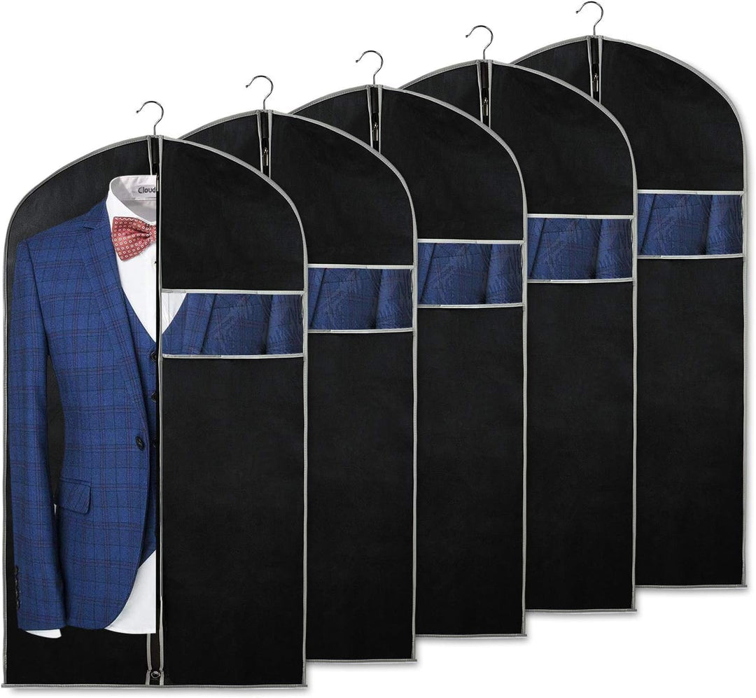BowLift | Breathable garment cover set – 5-pack garment storage covers with window (1+1 FREE)