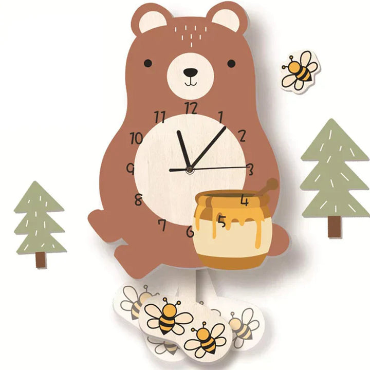 BowLift | Wall Clock - ZooTime - Cute Animal Design - Perfect for Children's Room