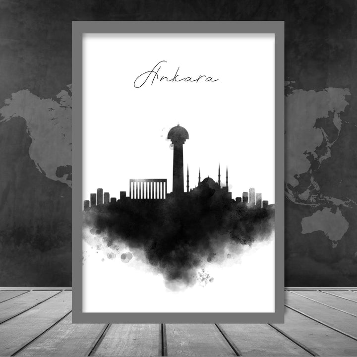 Ankara Watercolor Skyline City View Print | Bowlift