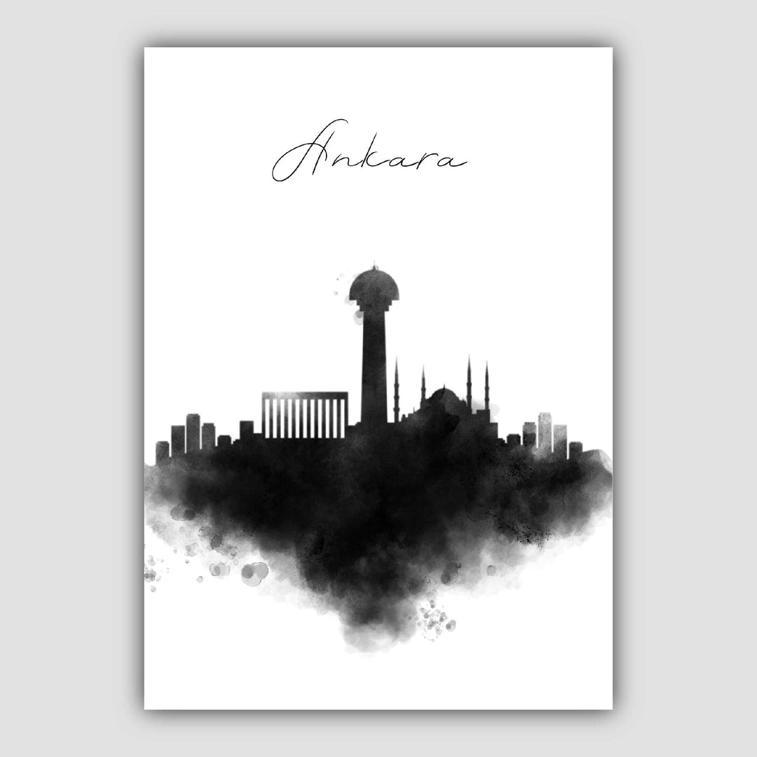 Ankara Watercolor Skyline City View Print | Bowlift