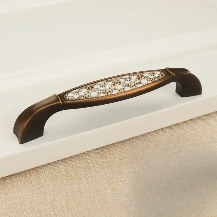 Antique Bronze Ceramic Cabinet Handles Vintage Drawer Knobs Door Pulls | Bowlift